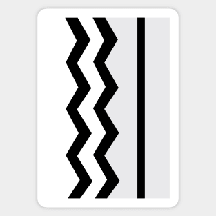 Abstract, geometric, zigzag, strips- gray, black and white. Sticker